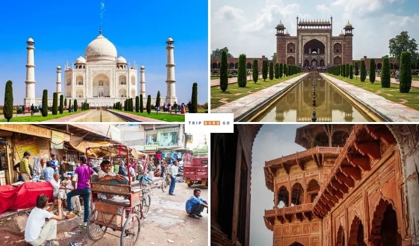 The Taj Mahal in Agra, a world-famous historical monument in India