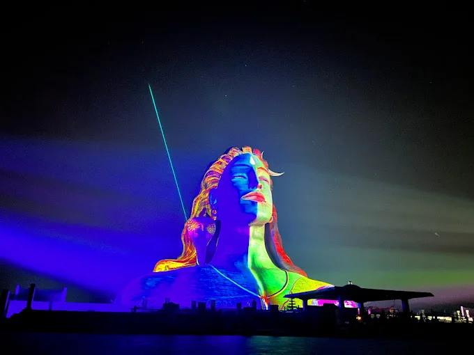 adiyogi shiva statue light show