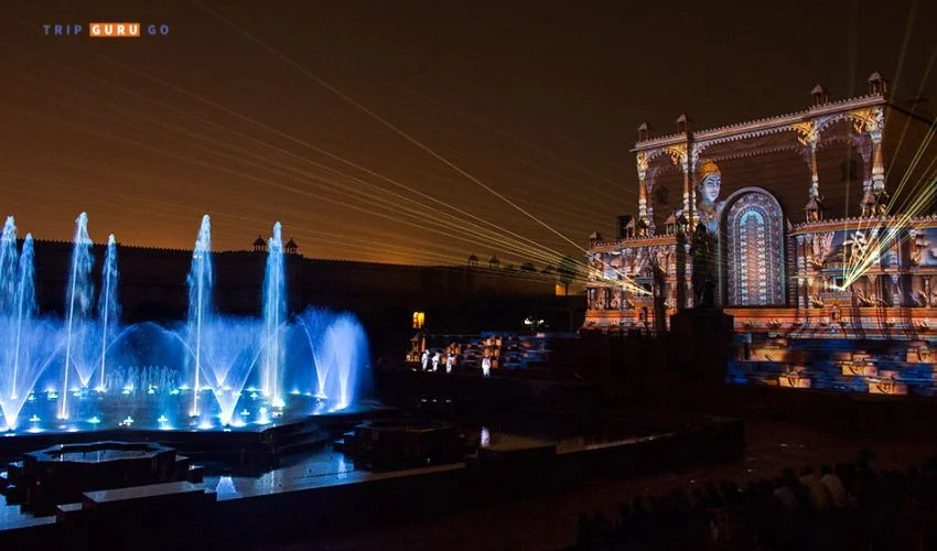 musical fountain in akshardham