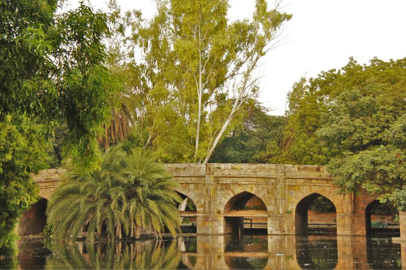 Athpula Bridge in Serene Setting at Lodhi Garden