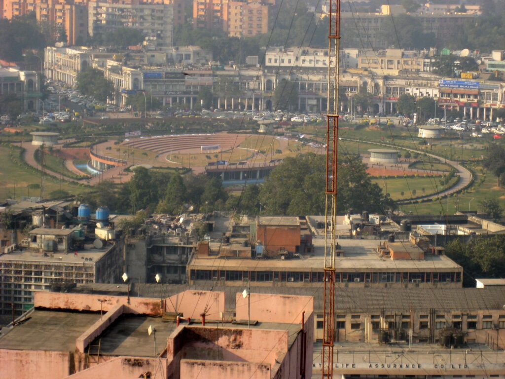 View of the Central Park and Inner Circle of Connaught Place