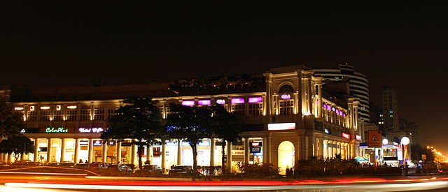 Connaught Place commercial area at Night
