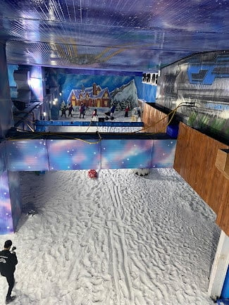 "Snowy landscape inside Snow World