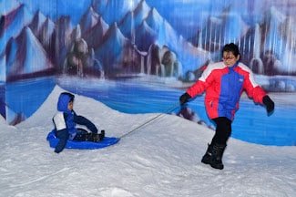 Family enjoying Snow World Noida