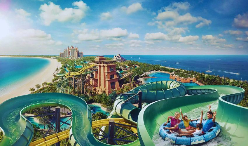 Aquaventure Waterpark in Dubai - a top water park with thrilling slides and marine adventures.