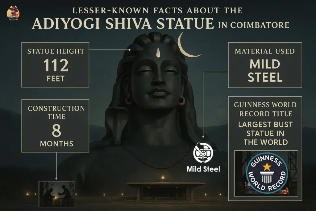 Facts about the Adiyogi Shiva Statue – height, materials, workers