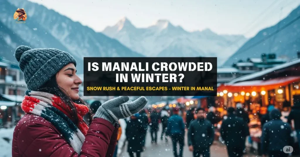 Tourists enjoying winter snowfall in Manali during peak travel season