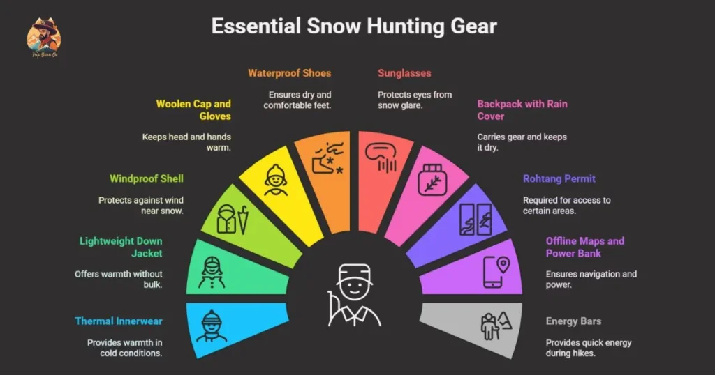 Essential items to pack for snow hunting in May to stay warm without freezing