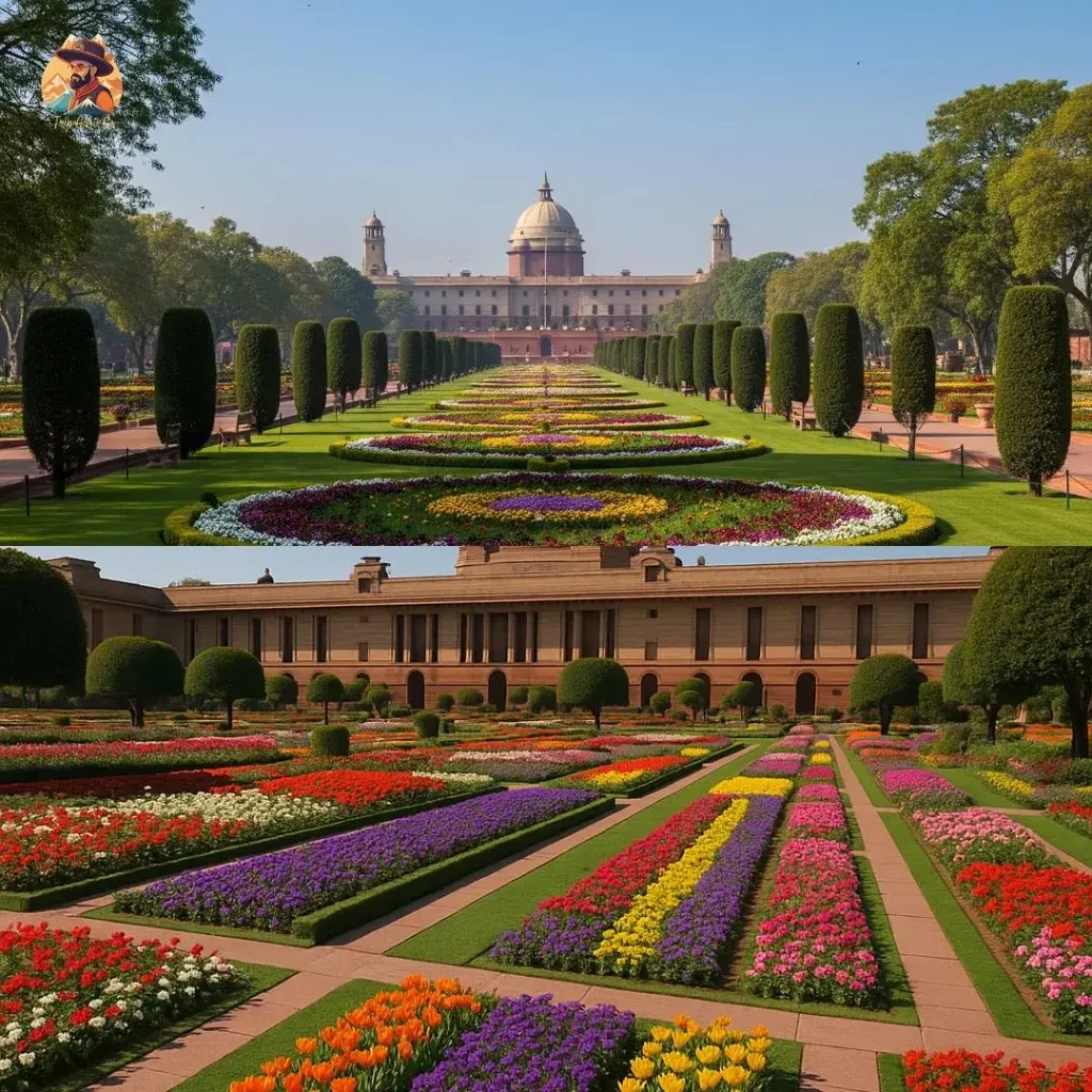 Mughal Garden in full bloom at Rashtrapati Bhavan – a seasonal floral retreat in Delhi