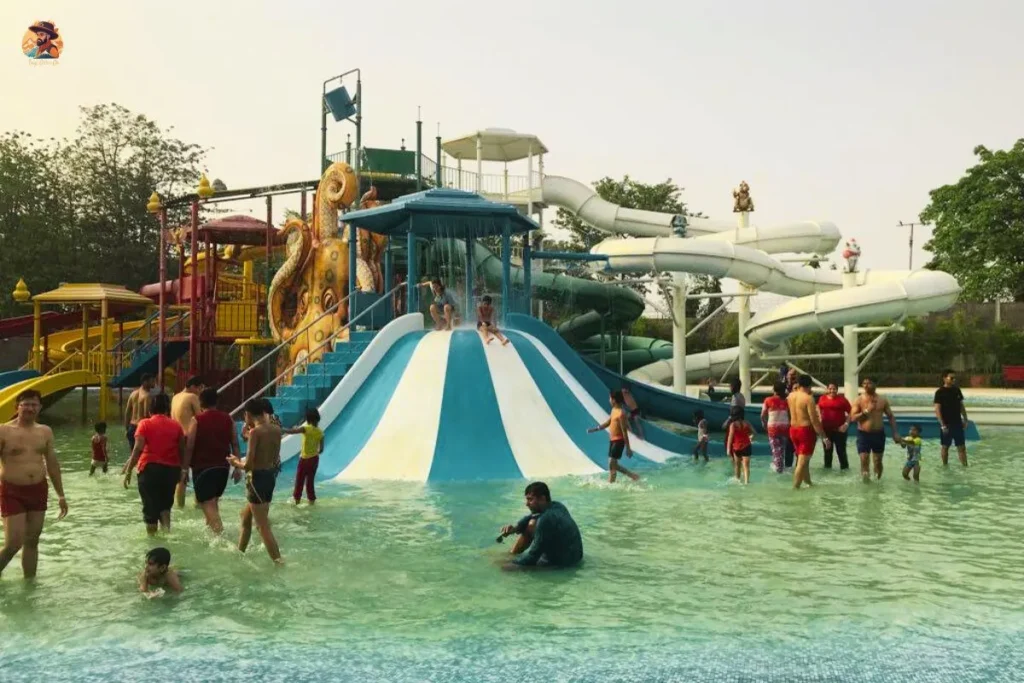 Enclosed tunnel water slide ride at Atlantic Water World Delhi