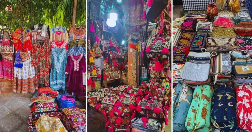 Gujarati Lane Janpath Market colorful handicrafts and clothes