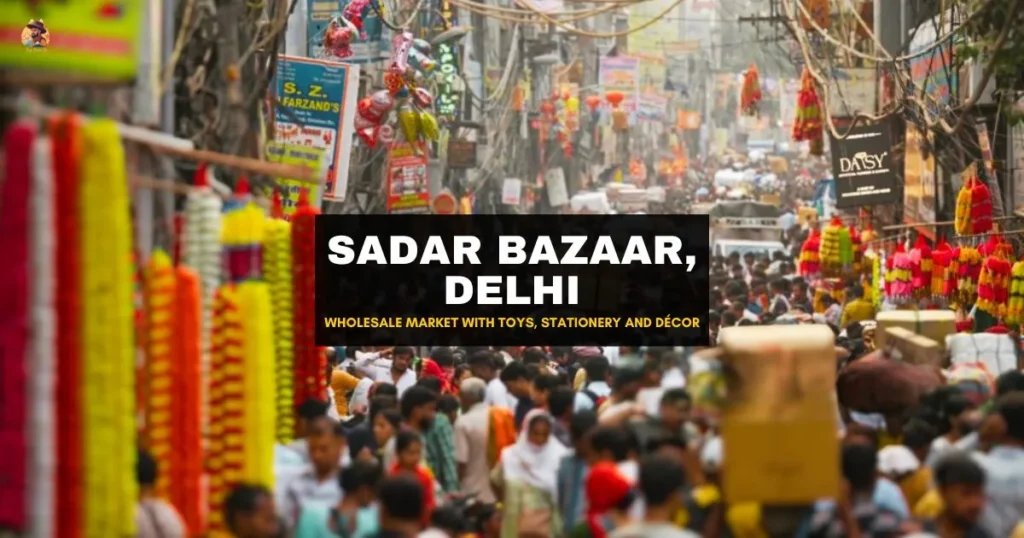 Sadar Bazaar Delhi wholesale market with toys, stationery and décor