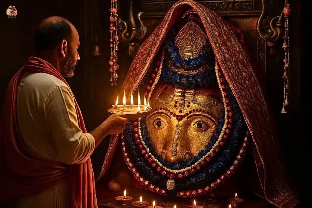 Kalkaji Temple morning aarti scene