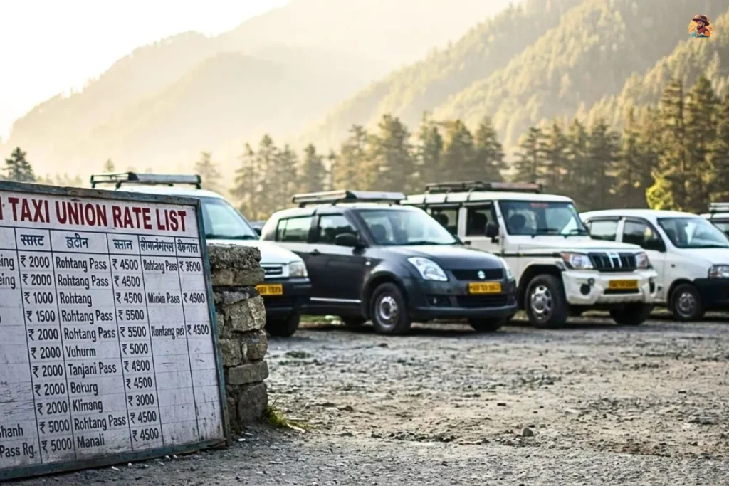Manali taxi cost union rate board