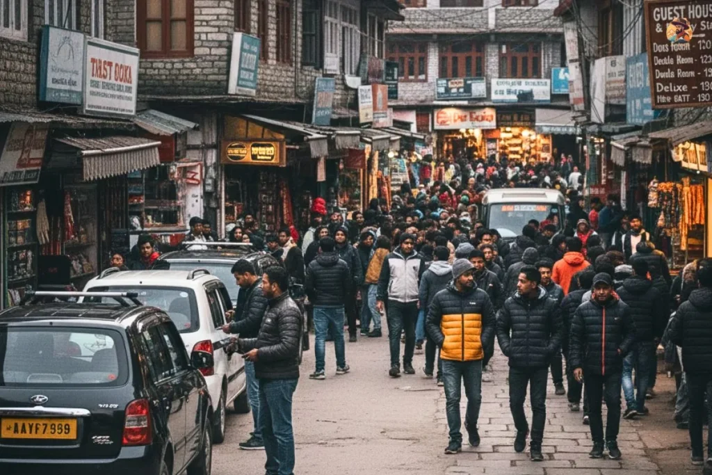 Manali Mall Road showing common travel mistakes like taxi confusion and high prices