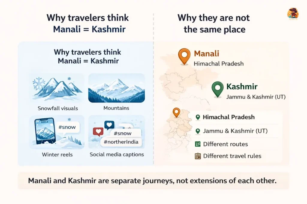 Why travelers think Manali and Kashmir are the same and why they are different places