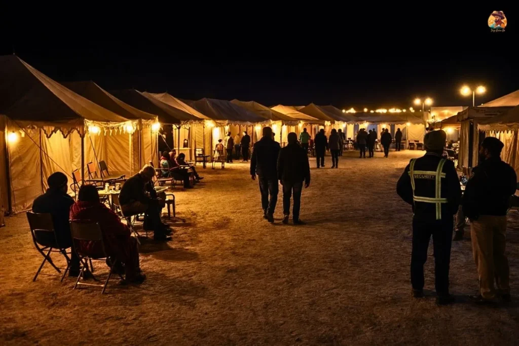 Tent City camping at Rann Utsav showing real comfort, cold nights, and organized facilities