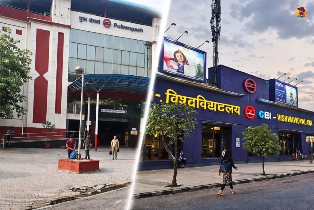 Pul Bangash and Vishwa Vidyalaya metro stations near Roshanara Garden Delhi