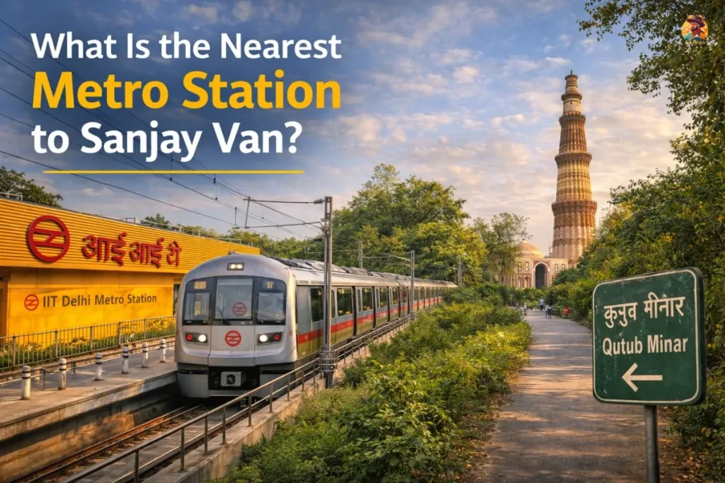 Nearest metro station to Sanjay Van with IIT Delhi Metro Station and Delhi Metro train image