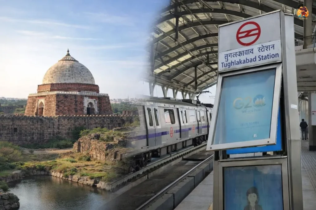 Tughlaqabad Metro Station near Tughlaqabad Fort in Delhi