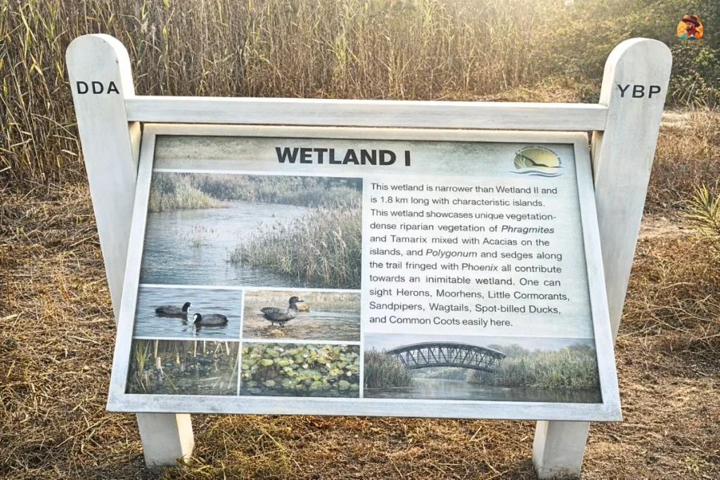 Wetland bird habitat Yamuna Biodiversity Park