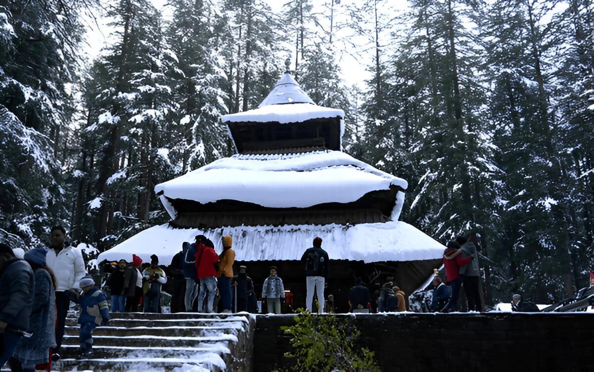 Snowfall at Hadimba Temple