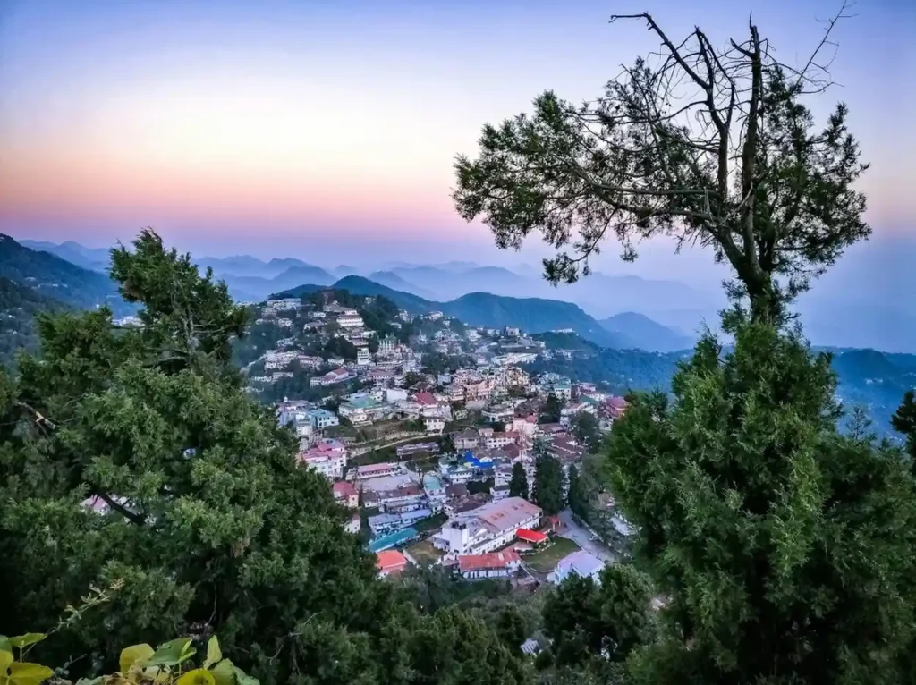Panoramic view of Mussoorie hill station