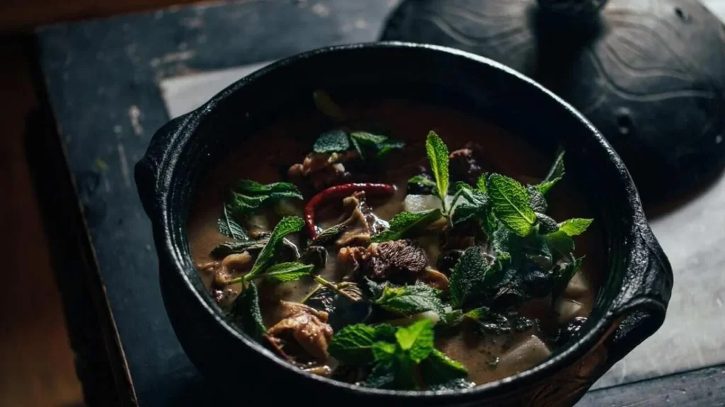 Traditional Himalayan yak meat curry