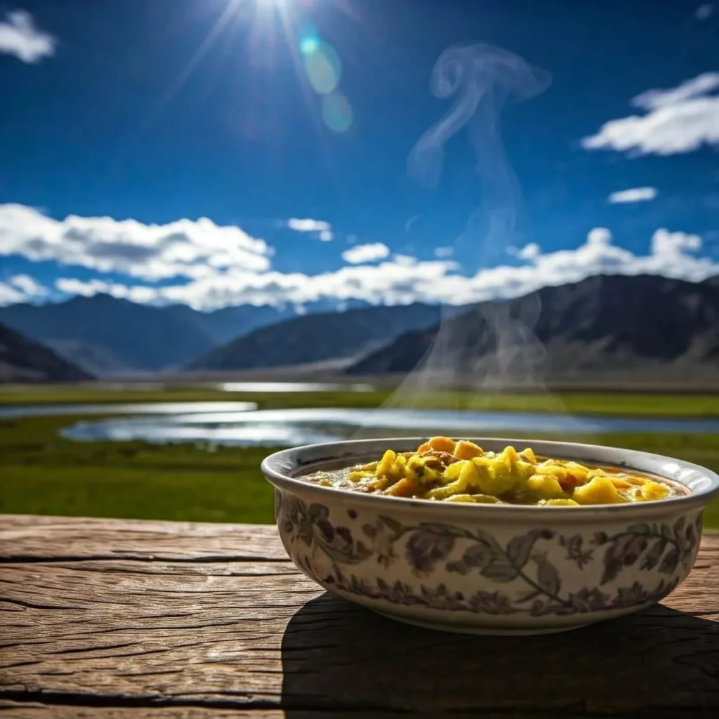 Traditional Ladakhi Skyu made with handmade pasta